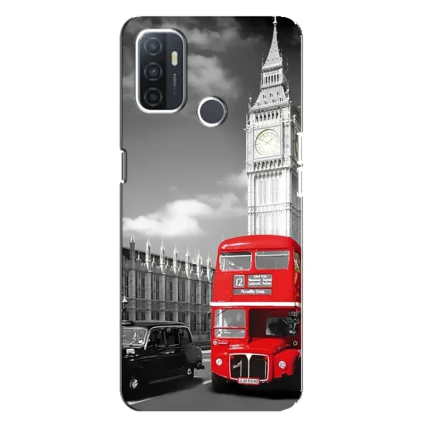 Чехол с рисунком «Красный автобус» для OPPO A32