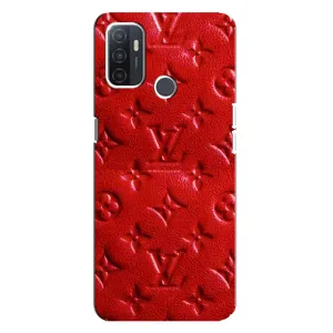 Текстурный Чехол Louis Vuitton для Оппо А32 (Красный ЛВ)
