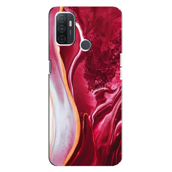 Чехол с рисунком «Красный мрамор» для OPPO A32 Чехол с рисунком «Красный мрамор» для OPPO A32