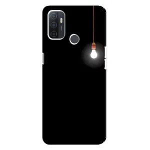Чохол з картинками на чорному фоні для Oppo A32 (Лампочка)