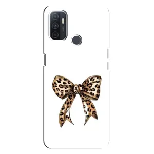 Чехол банты для Oppo A32 (Леопардовый принт)