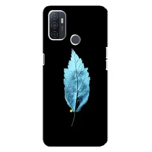 Чохол з картинками на чорному фоні для Oppo A32 (Листя)