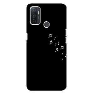 Чохол з картинками на чорному фоні для Oppo A32 (Ноти)