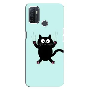 Силіконовий чохол з котиком для Oppo A32 (Падаючий кіт)