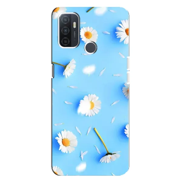 Чехол с рисунком «ромашки на голубом» для OPPO A32