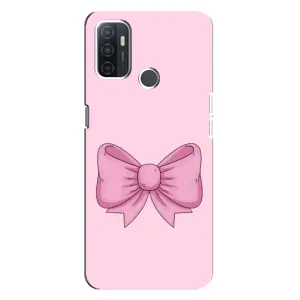 Чехол банты для Oppo A32 (Розовый бантик)