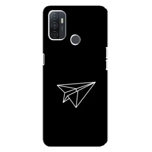 Чохол з картинками на чорному фоні для Oppo A32 (Літак)