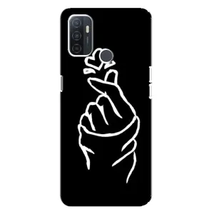Чохол (Знак сердечка) для Oppo A32 (Сердечко на чорному)