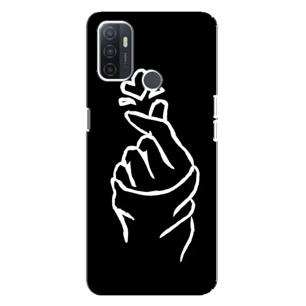 Чехол с рисунком «Сердце на черном» для OPPO A32