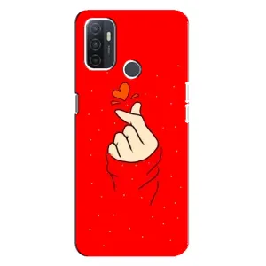 Чехлы (Знак сердечка) на Oppo A32 (Сердце на красном)