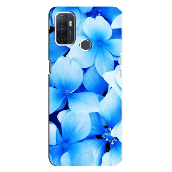 Чехол с рисунком «Синие цветы» для OPPO A32