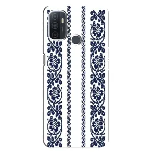Силиконовый Чехол на Oppo A32 с картинкой Вышиванки (Синяя вышиванка)