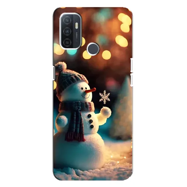 Чехол с рисунком «Снеговик праздничный» для OPPO A32