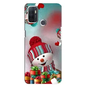 Чохли на Новий Рік Oppo A32 (Сніговик в шапці)