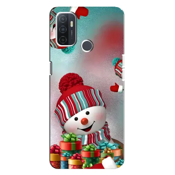 Чехол с рисунком «Снеговик в шапке» для OPPO A32