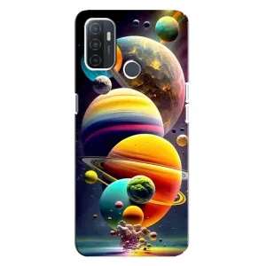 Чехол (ТПУ) с планетами на Oppo A32 (Солнечна система)
