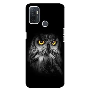 Чохли з принтом СОВИ для Oppo A32 (Сова на чорному)