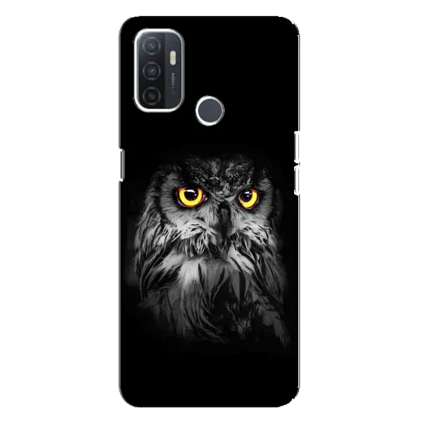 Чехол с рисунком «Сова на чёрном» для OPPO A32 Чехол с рисунком «Сова на чёрном» для OPPO A32