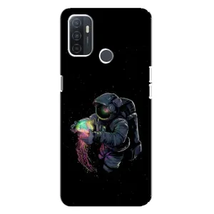 Силиконовый Чехол с принтом "Космонавты" на Oppo A32 (В руках земля)