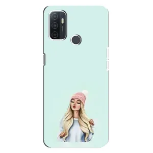 Силиконовый Чехол на Oppo A32 с картинкой Стильных Девушек (В шапке)
