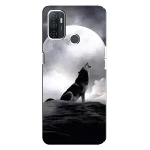 Чохол з Вовком на Oppo A32 (Вовк і місяць)