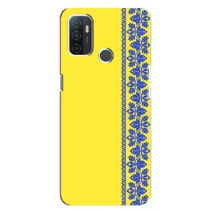 Силиконовый Чехол на Oppo A32 (Вышиванка на желтом)