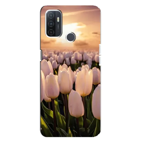 Чехол с рисунком «Закат с цветами» для OPPO A32 Чехол с рисунком «Закат с цветами» для OPPO A32