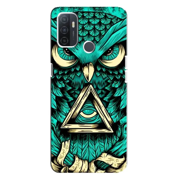 Чехол с рисунком «Зеленая сова» для OPPO A32 Чехол с рисунком «Зеленая сова» для OPPO A32