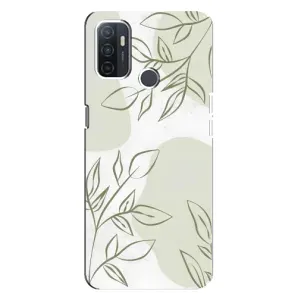 Чехол цветочный дизайн для Oppo A32 (Зелёный дизайн)