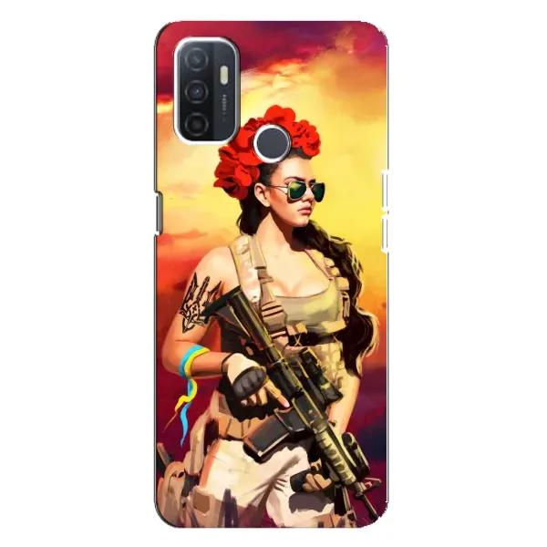 Чехол с рисунком «Женщина солдат» для OPPO A32 Чехол с рисунком «Женщина солдат» для OPPO A32