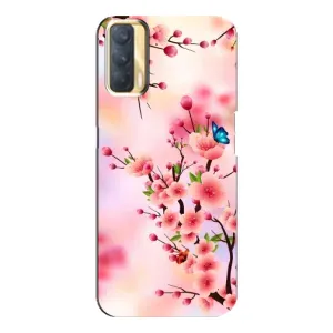 Чехол с принтом САКУРЫ на Oppo A33 (Бабочки на сакуре)