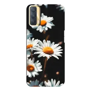 Чехол с ромашками на Oppo A33 (Белые ромашки)