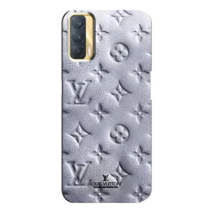 Текстурный Чехол Louis Vuitton для Оппо А33 (Белый ЛВ)