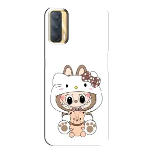 Чехол с принтом Лабубу для Oppo A33 (Белый Лабубу)