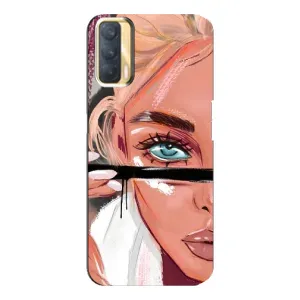 Силиконовый Чехол на Oppo A33 с картинкой Стильных Девушек (Девушка и ресницы)