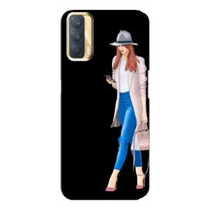 Чехол с картинкой Модные Девчонки Oppo A33 (Девушка со смартфоном)