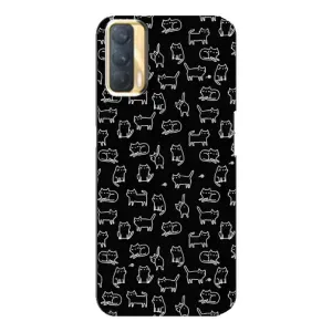 Чехол на тематику: Коты для OPPO A33 (Котики на черном)