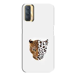 Чехол с леопардовым принтом на Oppo A33 (Леопард на белом)
