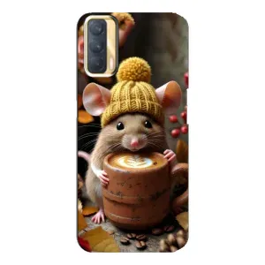 Печатный чехол «Зверята с кофе» для Oppo A33 (Мышка с кофе)