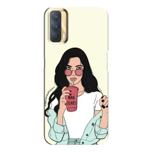 Силиконовый Чехол на Oppo A33 с картинкой Стильных Девушек (С напитком)