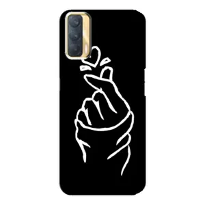 Чохол (Знак сердечка) для Oppo A33 (Сердечко на чорному)