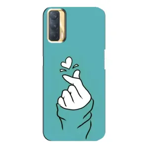 Чохол (Знак сердечка) для Oppo A33 (Сердечко на бірюзовому)