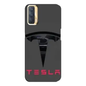 Силіконовий бампер з картинкою машини на Oppo A33 (Logo TESLA)