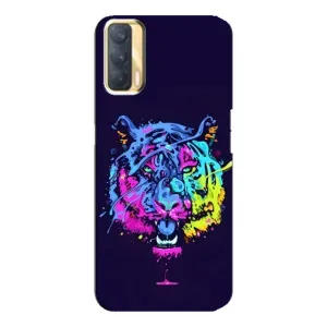 Силиконовый бампер с картинкой животных для Oppo A33 (Тигр-Арт)