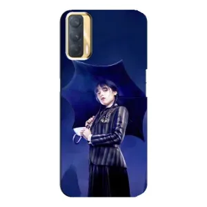 Чохол з картинкою Венсдей на Oppo A33 (Венсдей з парасолькою)