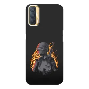 Чохол з картинкою "Герой Pubg" на Oppo A33 (В полум'ї)