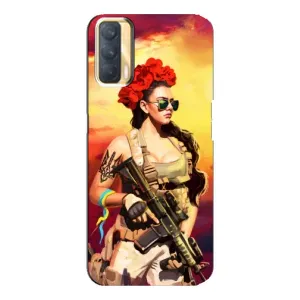 ЗСУ Чехлы (TPU) для Oppo A33 (Женщина солдат)