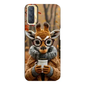 Печатный чехол «Зверята с кофе» для Oppo A33 (Жираф с кофе)