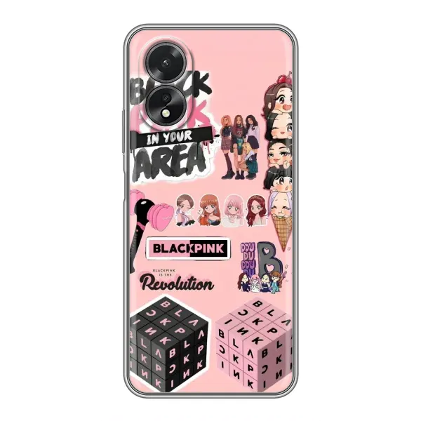 Чехол с рисунком «BLACK PINK коллаж» для OPPO A38