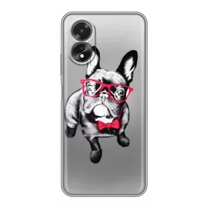 Чохол (ТПУ) Милі песики для Oppo A38 (Бульдог в окулярах)